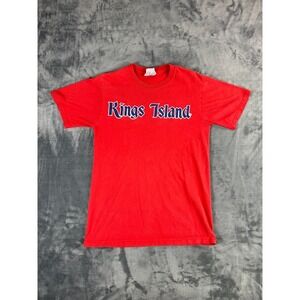 Vintage Kings Island T-Shirt Red Men's Small Fruit of the Loom USA 90s Medium